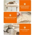 thumbnail image 4 of ANHXN Small Leopard Print Cat Tree for Indoor Cats, Cat Tower with Scratching Post, Modern Cat House with Padded Perch, Kittens Condo with Cradle, 4 of 14