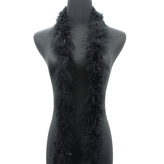 Zhuge 1Pcs 2 Yards Black Fluffy Feather Scarf, DIY Crafts & Sewing Trim for Wedding, Party, Christmas & Home Decor