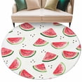thumbnail image 6 of Summer Watermelon Round Rug 5ft Washable Circle Kitchen Rugs Non Slip Modern Tropical Fruit Watercolor Large Area Rug Indoor Floor Carpet for Bedroom Living Room Home Office Dining Room Nursery, 6 of 8