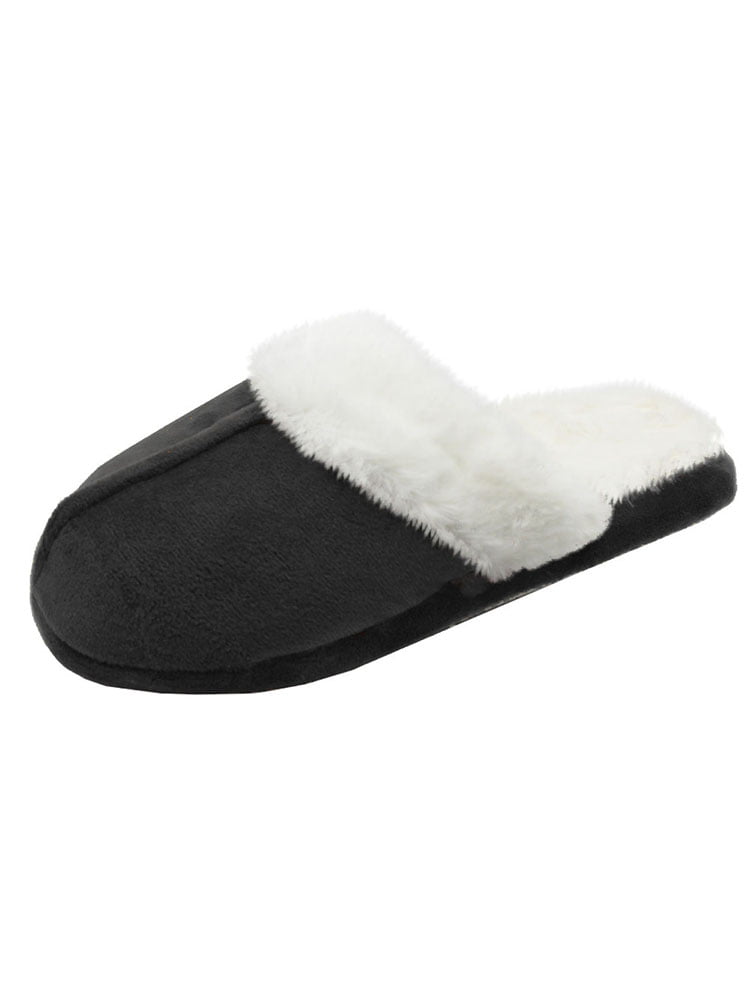 black slip on slippers womens