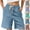 Blue, variant on PUMISAS Fall Shorts For Women Elastic And Adjustable Waistband Mid Waist Drawstring Shorts Comfortable Casual Loose Pants With Pockets