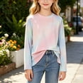 thumbnail image 7 of Generic Athletic Shirts for Girls Gradient Long Sleeve Active T Shirts Sports Crewneck Dry Fit Tops Kids Teens Gym Workout Undershirt, 7 of 7
