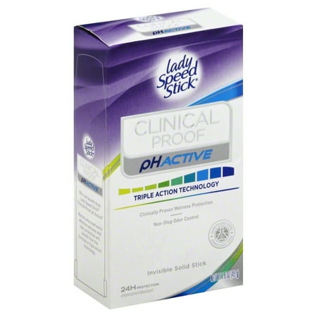 Lady Speed Stick Clinical Proof pH Active Invisible Solid Deodorant, 1.6 oz