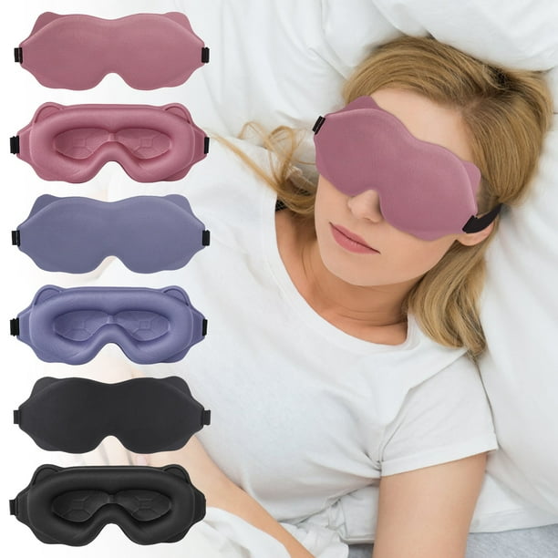 Antifaz para dormir contorneado 3D con correa ajustable - Antifaz transpirable para dormir de lado - Diseño hueco de presión cero - Cubierta ocular de viaje que bloquea la luz con ajuste ergonómico