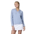 thumbnail image 5 of Free Country Women's Cloud Knit V-Neck Hoodie Blue Jean XL, 5 of 7