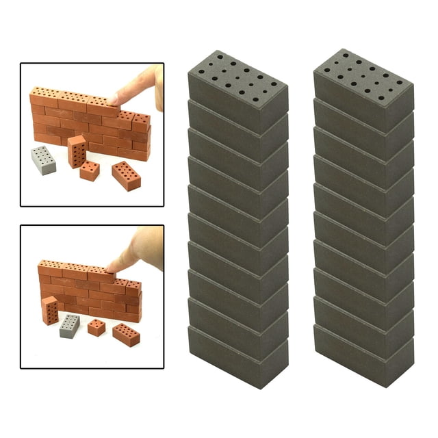20x Mini Ladrillos de arcilla cocidos Macarena para construcción de modelos en miniatura Casa de Gris