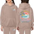 thumbnail image 3 of JAJAHO Girls Jogger Set 2 Piece Pullover Hoodie And Sweatpants Set California Printed Tracksuit For Kids 2-13Y, 3 of 4