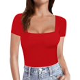 thumbnail image 1 of Xishao Camisetas de Manga Corta y Manga Larga con Cuello Cuadrado para Mujer Xishao ropa, 1 of 2
