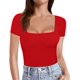 thumbnail image 1 of Xishao Camisetas de Manga Corta y Manga Larga con Cuello Cuadrado para Mujer Xishao ropa, 1 of 2