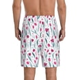 thumbnail image 3 of Kdxio Tulips Flowers Print Mens Sleep Shorts Bottoms Soft Comfy Pajama Wear Pants with Drawstring Pockets, 3 of 7