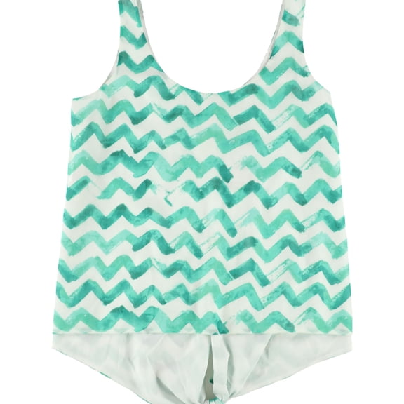 Rachel Roy Womens Tank Sleeveless Blouse Top, Green, Large