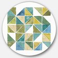 thumbnail image 1 of Designart 'triangle Géométrique Vert I' Cercle de Métal Glam Art Mural - Disque de 36, 1 of 5