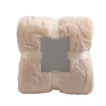 Double Thickened Jacquard Lamb Wool Blanket | Super Soft Flannel Fleece Throw | 100x70cm | Pink, Gray, Blue, White | All-Season Cozy Gift Blanket