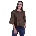 thumbnail image 4 of Moomaya T-Shirt à Manches Cloche pour Femmes Col Rond Imprimé Coton Crop Top Décontracté, 4 of 4
