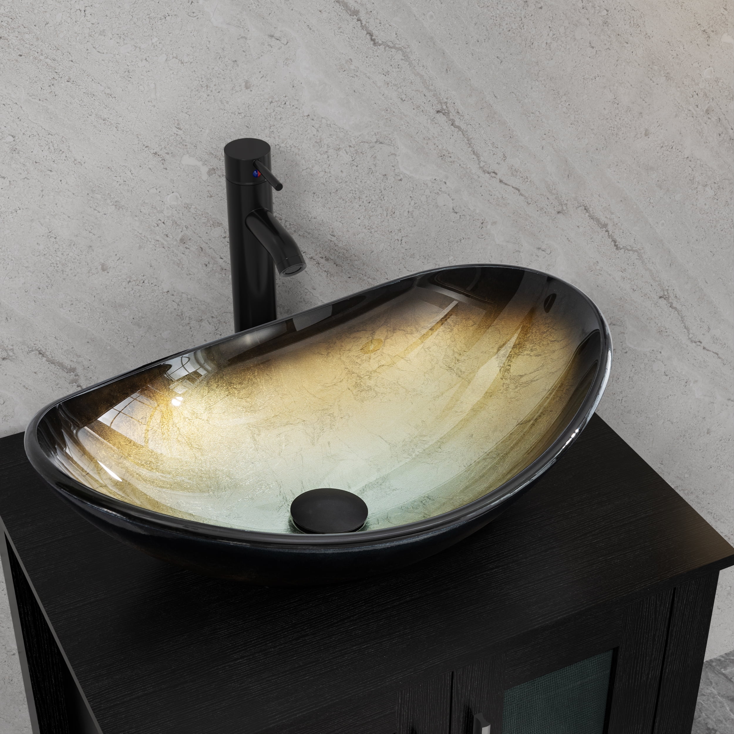 VS029CH 21" Stained Glass Bathroom Vessel Sink