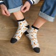 thumbnail image 3 of Rateoe Cute Dog Pattern Quarter Crew Socks,Toe Seamed Ankle Socks,Cotton Cushioned Breathable Athletic Crew Sports Socks, 3 of 7