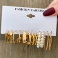 thumbnail image 1 of Juego de pendientes de perlas de Color dorado bohemio de 17KM para mujeres y niñas, pendientes de aro de resina acrílica de mariposa de 27 estilos, joyería de fiesta Brincos Tan Jianjun unisex, 1 of 2