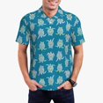 thumbnail image 3 of Balery Sea Turtle Printed Men’s Short Sleeve Polo Shirt, Midweight Men's Shirt,Golf Polo shirts -Large, 3 of 9