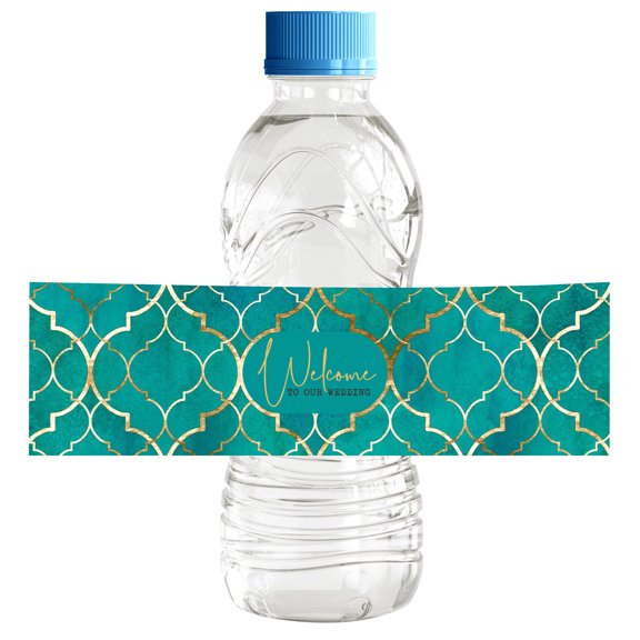 Darling Souvenir WaterBottleLabels Quarter Foil Print Easy To Use Welcome To Our Wedding Stickers ForWaterBottleWedding CollectionParty Supplies - Pack Of 32