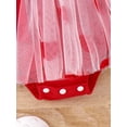 thumbnail image 6 of Newborn Baby Girls Valentine's Day Romper Long Sleeve Crew Neck Heart Letter Print Tulle Patchwork Romper Headband, 6 of 8