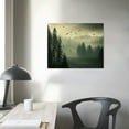 thumbnail image 3 of YANMS Forest Picture Wall Art Framed: Foggy Landscape Photographic Printed on Canvas with Black Framed for Living Room, 3 of 4