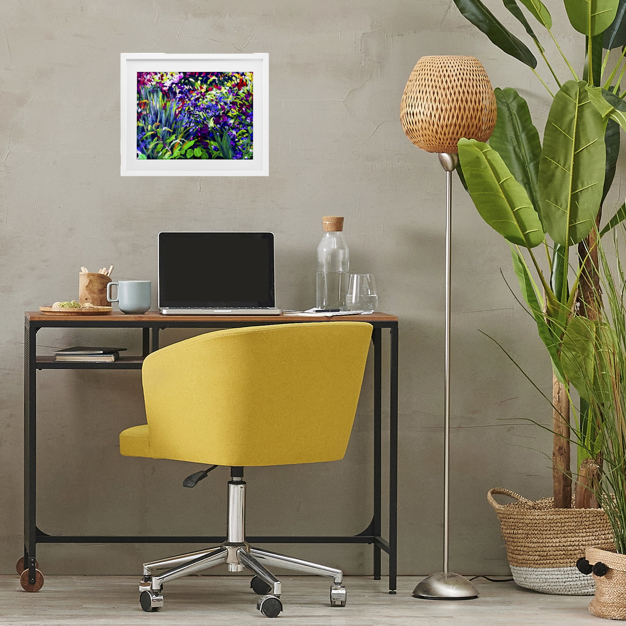 Stupell Industries Vibrant Confetti Garden White Framed Print Under Glass, design by Lee Ann Zirbes