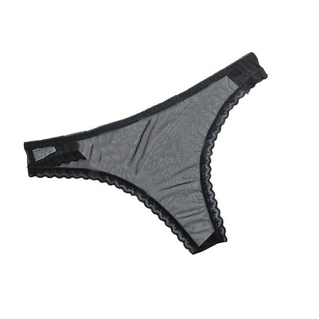 

Knosfe Women s Low Rise Underwear Soft Panties Breathable See Through Stretch Thong Sexy G-string Free Size