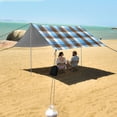 thumbnail image 7 of Portable Beach Tent Sun Shelter With Ground Pegs Water And Wind Resistant Sun Shade Canopy Angle Adjustable Blue Brown, 7 of 7