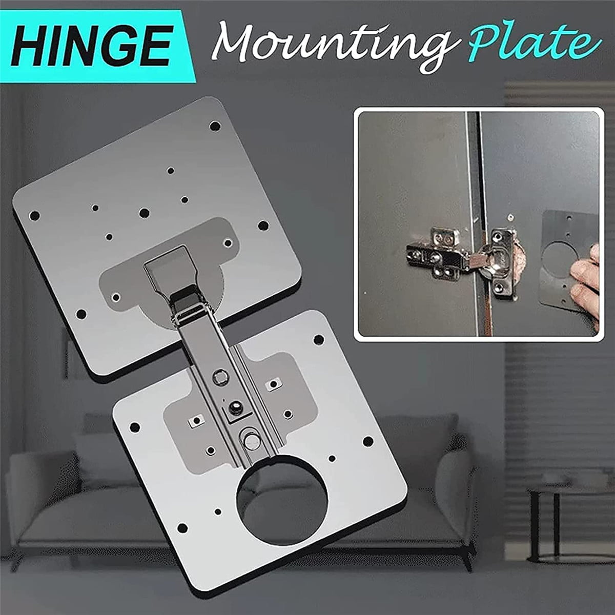 Hinges Repair Plate w/ Mounting Screws Kitchen Cabinet Hinge Side Plate Set Kit