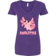 thumbnail image 3 of Inktastic Axolittle Cute Baby Axolotl Women's V-Neck T-Shirt, 3 of 5