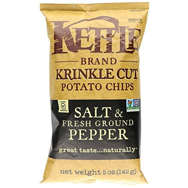 Kettle Brand Potato Chips, Krinkle Cut Salt & Fresh Ground Pepper