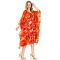 thumbnail image 4 of Sakkas Clementine Second Women's Tie Dye Caftan Dress/Cover Up Beach Kaftan Boho - 40-Orange - One Size, 4 of 5