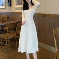 thumbnail image 2 of CEHVOM Mode Femme Aguichant Solide Printemps Automne Décontracté Col en V Manches Longues Robe Unie en Solde, 2 of 6