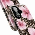 thumbnail image 2 of Pink Hibiscus Floral Leopard Print Phone Case, Tropical Animal Print iPhone Cover, Bold and Stylish Floral Safari Design for iPhone 16 15 14 13 12 11 Pro Max Mini Plus, 2 of 6