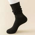 thumbnail image 2 of Fgnfyis Autumn and Winter Thigh High Socks for Women Thick Knit Crew Socks Versatile College Style Pilling Knee High Socks Cozy Warm Black One Size, 2 of 4