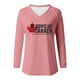 thumbnail image 3 of MHFRRA Camiseta de Manga Larga con Cuello En V y Estampado de La Bandera de Canadá para Mujer Rosa, 3 of 3