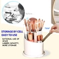 thumbnail image 4 of Soporte para brochas de maquillaje JIANGLAI 360, giratorio con tapa, blanco, 4 of 7