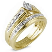 Keepsake Ks Starbright 1/4 Ct Yg Bridal Set