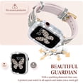 thumbnail image 3 of ANTHOUSE Bling Thin Band for Apple Watch Bands 45mm 41mm Series 8 7 with Bumper,Women Glitter Silicone Strap with Diamond PC Clear Protective Cover Accessories for iWatch Series 8 7 45mm 41mm, 3 of 12