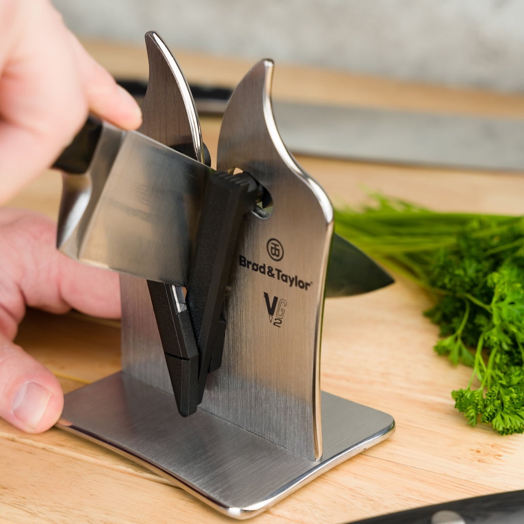 Professional Grade VG2 Knife Sharpener for Sharpening Both Serrated and Non-Serrated Knives