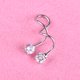 thumbnail image 3 of Pendientes largos trenzados con circonitas de acero inoxidable para mujer con estilo, accesorio de joyería (blanco), 3 of 3