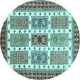 thumbnail image 1 of Ahgly Company Indoor Round Abstract Light Blue Modern Area Rugs, 6' Round, 1 of 4