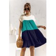 thumbnail image 1 of Nouveau Femmes Décontracté en Vrac Surdimensionné Robe Patchwork Manches Courtes Grands Volants Robe de Plage Robe, 1 of 2