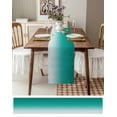 thumbnail image 4 of Table Runner 72 Inches Long for Kitchen Dining, Teal Ombre Dresser Scarf Farmhouse, Dining Table Decorations for Wedding/Parties, Turquoise White Gradient Modern Abstract Art 14 x 72 In, 4 of 9