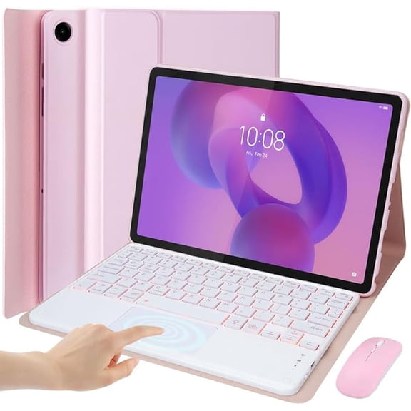 Slim 7-Color Backlight Keyboard Cover with Mouse, Purple for Lenovo Idea Tab 11 Inch 2025