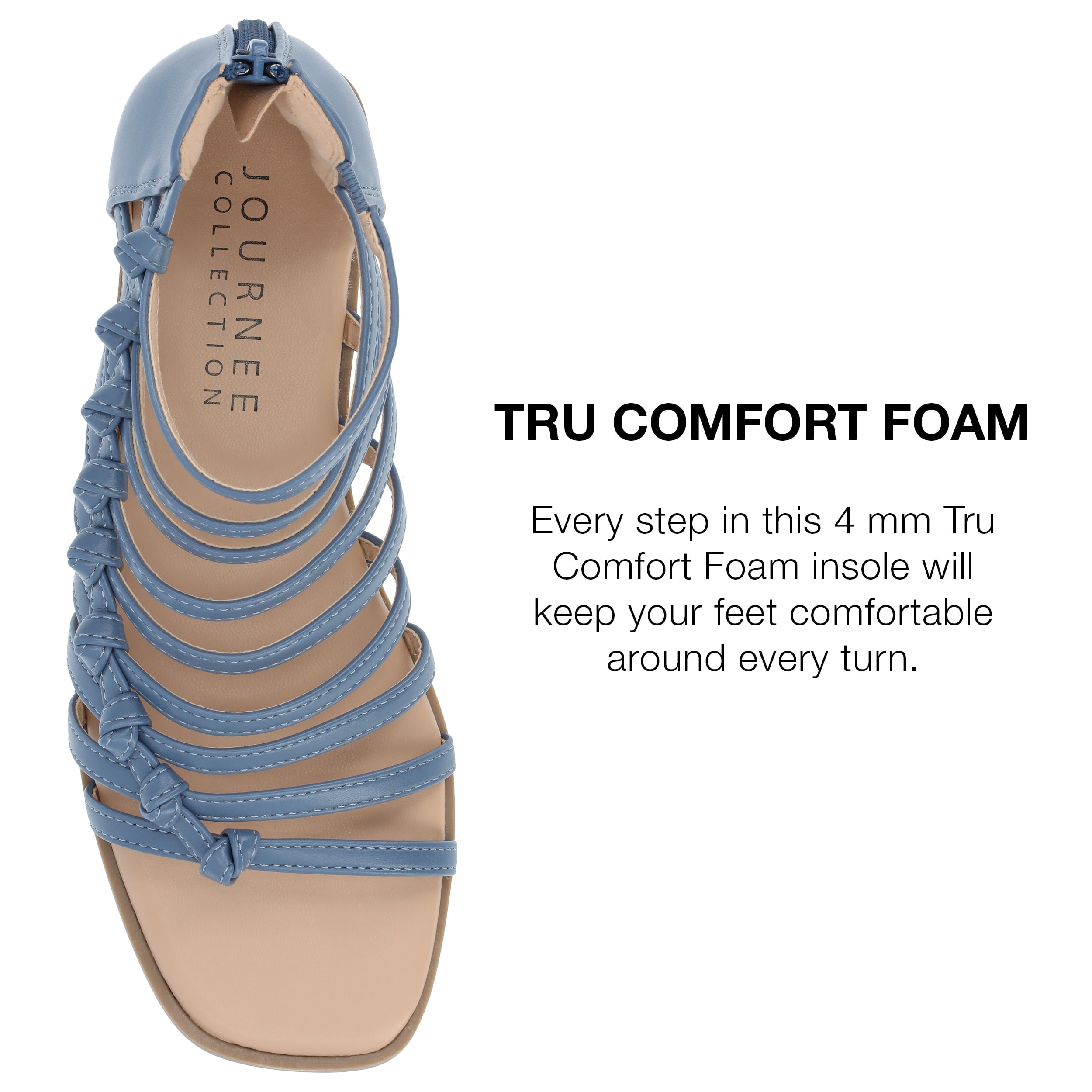 Journee Collection Womens Petrra Tru Comfort Foam Gladiator Back Zip Sandals