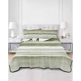 thumbnail image 3 of Sage Green Stripes Twin Size Down Alternative Comforter, Lightweight Comforter Quilt Bedding Set with Pillow Shams Watercolor Gradient Abstract Striped All Seasons Bed Comforter Duvet Insert 68"x86", 3 of 7