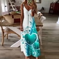 thumbnail image 1 of SMihono Robe Maxi Bohème d'Été pour Femmes Grande Taille Mode d'Été Imprimée Col en V Sans Manches Bretelles Robe Pull Robe de Plage, 1 of 4