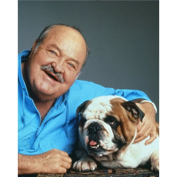 William Conrad In Jake And The Fatman Studio Pose With Bulldog Max 24X36 Classic Hollywood Poster