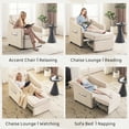 thumbnail image 6 of Bezseller 3-in-1 Convertible Sleeper Chair, Sleeper Chair with Adjustable Backrest for Apartment, Beige, 6 of 7